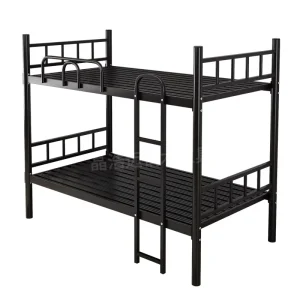 Bunk Bed with Metal Frame Double Decker Dormitory Bed for Students and Staff Customizable Minimalist Modern Design Sturdy Stable