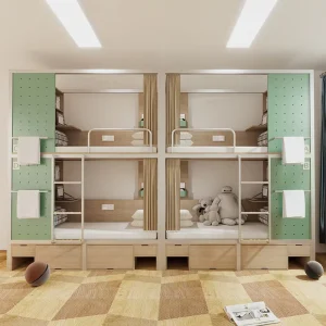 Bunk Beds Youth Hostel Staff Student Apartments Dormitory Beds Slatted Metal Beds Partitioned Double decker