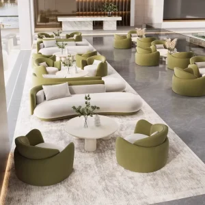 Business Hotel Office Mall School Velvet Modern Durable Eco Friendly Waiting Sofa Chair Aesthetically Pleasing