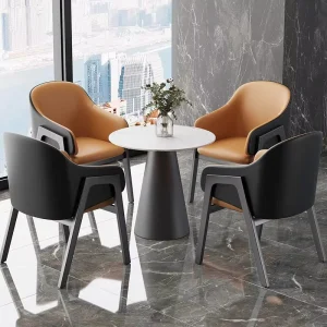 Business Negotiation Commercial Hotel Lounge Seating Set One Table Four Chairs Modern Casual Metal Chinese Style