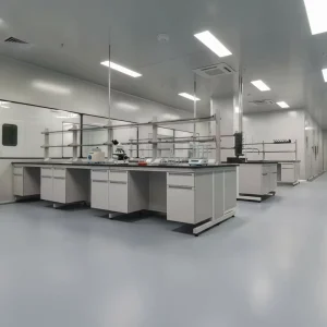 C-Frame Steel Wood Structure Lab Workbench Storage Cabinet for Hospital School Biology Laboratory Acid Alkali