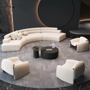 C Shape Convertible Hotel Living Room Sectional Sofa Set Modern Luxury Artificial Leather Sofa Bed