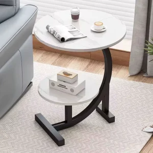 C Shaped Portable Stainless Steel Modern Nordic Coffee Table Set with Durable Design and Easy Assembly for Living Room Apartment