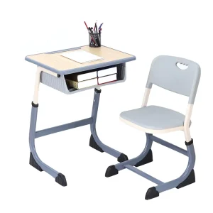 C type Ergonomic Height adjustable School Furniture Set Student Desk and Chair for Secondary School Projects