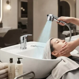 CE CB FCC Certified Hair Salon Faucet and Shower Assembly Salon Barber Chair Shampoo Single Lever Hot Cold Mixer Tap Se