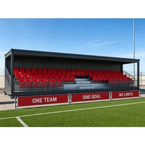 CE Certified Anti-rust Stadium VIP Seating Bleachers Sports Spectator Grandstand with 63 Flip up Seats for School Football Club