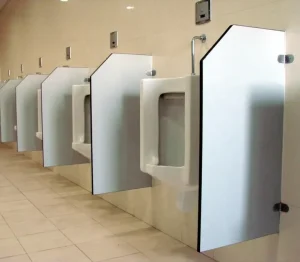 CE Certified Modern Solid Phenolic Urinal Divider 12mm Thickness Easy Clean Hospital & School Use Bathroom Panel