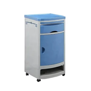 CE ISO Qualified ABS Plastic Bedside Cabinet with Castor for Hospital