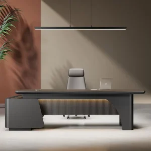 CEO Style European Durable Oversized L Shaped Executive Desk Luxury Modern Wooden Workstation for Top Management