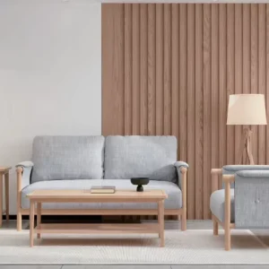 CJ-016 Elderly-Friendly Rectangular Coffee Table with Solid Beech Wood Frame and Veneer Tabletop