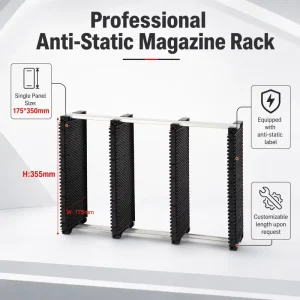 COC 503 4 Antistatic ESD Conductive PP Freestanding Galvanized Surface 30 Layers 175mm Length Racks Stacking