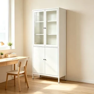 Cabinet Multi Layer Bookshelf with Glass Front Home Furniture for Office Library Co Working Space