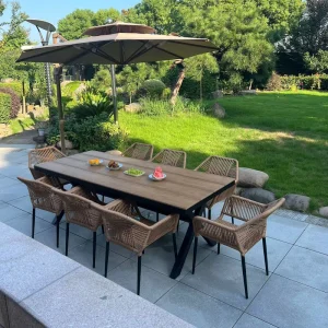 Cafe Milk Tea Shop High Bar Set Metal Drum Shaped Table with Matching Bar Stools