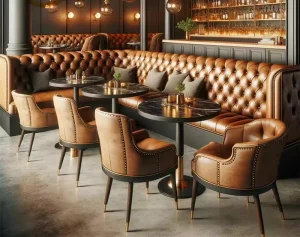 Cafeteria Restaurant Furniture Set L Shape Corner Dining Leather Booth Seating Cafe Sofa Table and Chair for Restaurant