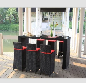 Can Customize High-end Bar Tables and Chairs Furniture Set Rattan Outdoor Bar