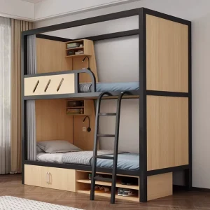 Capsule style Simplicity Design Bunk Beds Adult Double decker Iron frame Beds Hostels Private Spaces Dormitory Beds