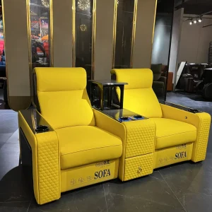 Carbon Fiber Armrest VIP Recliner Seating Home Cinema Sofa 2seater Lifting Cabinet Middle Movie Seats Theater Furniture Seating