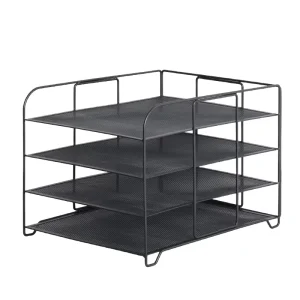 Carbon Steel 2 4 Tier File Rack Office Desktop Storage Document Organizer Book Stand Home Workspace
