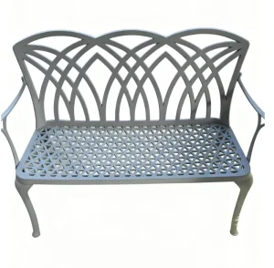 Cast Aluminum Park Bench Backrest Modern Outdoor Seating Furniture with Durable Frame for Patio Use