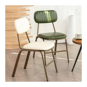 Catering Furniture Industrial Metal Dining Chairs Leather Dining Chairs Cushioned Backrests Living Room Dining Chairs