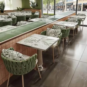 Catering Setup Leisure Armchair Modular Booth Seating Cushion Hotel Restaurant Furniture Cafe Table Chairs Set Furniture