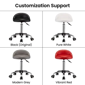 Certified Low Back Support Bar Chairs Faux Leather Metal Base Rotating Gas Lift Mobile for Medical Exam Room Tech Laboratory