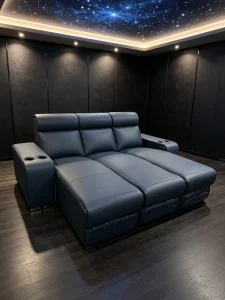 Chaise Lounge Leather Home Media Room Basement Living Room Seating Electric Sofa Theater Recliner Chair