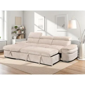 Chaise Storage European Design L Shape Two Seat Sofa Bed Velvet Sponge Eco Friendly Space Saving Mall Living Room Bedroom Lounge
