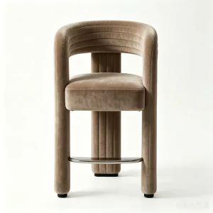 Channel Tufted Velvet Bar Stool with Footrest Commercial Grade Counter Chair for Bar Cafe