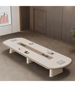 Charming Modern Circular Shape Solid Surface Eco Friendly Boardroom Training Table for Office and School Use