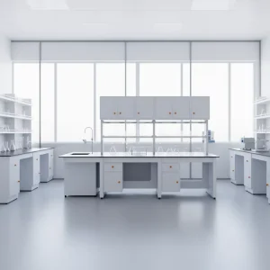 Chemical Laboratory Furniture Full Steel Island Bench Workstation Workbench Workshop With Sink Reagent Rack
