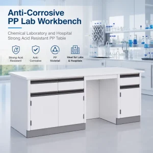 Chemical Laboratory and Hospital Anti corrosive Lab Workbench Strong Acid Resistant PP Table PP Island Bench