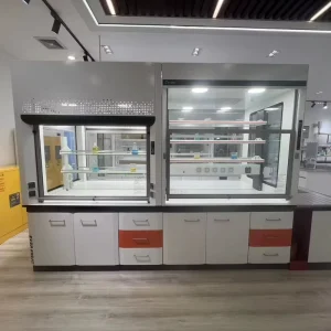 Chemical resistant Iron Epoxy coated Modern Multi sided Fume Cupboards Workbenches for Laboratory Research Institute Factory