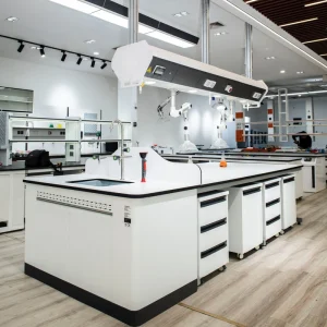 Chemistry All Steel Reagent Cabinet C Frame Island Lab Furniture Work Bench Side Laboratory Table with Sink