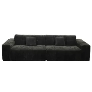 Chesterfield Modern Grey Sponge Sectional Sofa Set Deep Seating Square Shape Adjustable Height Apartment Gym Living School