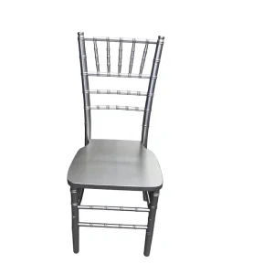 Chiavari Modern Solid Wood Handmade Stackable Durable Commercial Hotel Dining Ballroom Chairs for Event Banquet Silver