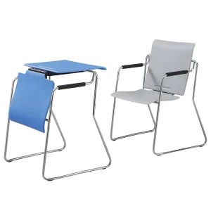 Children Learning Desk and Chair Set Student School Furniture Plastic Steel Ergonomic Kids Study Table Auditorium Chairs Seating
