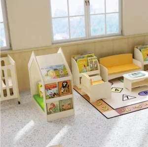 Children and Toddler Library Play Room Reading Corner Wooden Furniture for Daycare Kindergarten