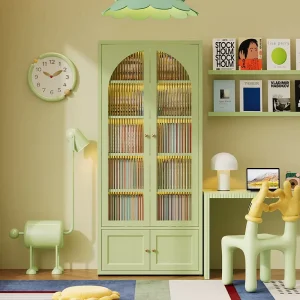 Children’s Steel Bookshelf Home pink Girl Metal Children’s Bookcase Storage Cabinet
