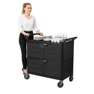 China Factory Customized Hotel Dining Cart 4 inch PP+Aluminum Wheels for Restaurant Hotel Kitchen Cleaning Trolley