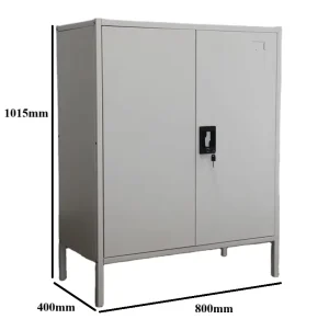 China Factory Directly Sale 2 Swing Door Steel Filing Storage Cabinet With Two Adjustable Shelves Customized Size and Color