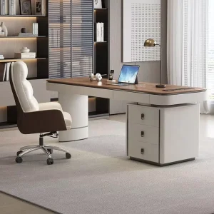 China Factory Modern Solid wood Desk Storage Drawer Minimalism Premium Study Work Computer Table Commercial Office Desk