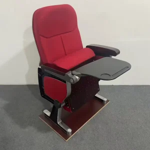 China Fixed Interlocking Seat Theater Church Lecture Hall Auditorium Gym Chair Seating Metal Folding Writing Pad Tablet Board