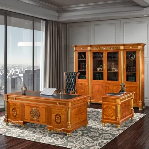China HAOSEN Classic Wooden Office Desk Chair with Drawers Large Home Office L Shaped Boss Ceo Computer Desk