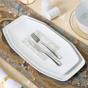 China High White Porcelain Tableware Modern Classic Luxury Restaurant Porcelain Ceramic Set Dinnerware Set Restaurant Dishes
