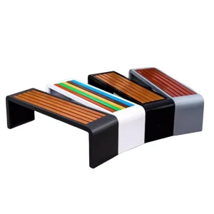 China Manufacturer Customized Metal Outdoor Public Furniture Modern Park Bench Seats Without Backrest