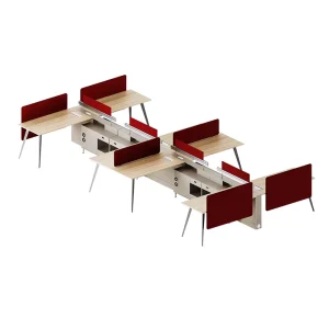 China Manufacturer Modern Modular Office Furniture Workstation 2 4 6 Seater Office Workstation Desk with Office File Cabinet