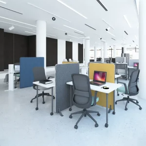 China Manufacturer Modern Wooden Commercial Computer Office Workstation Convertible Sliding Table Desk with Castors