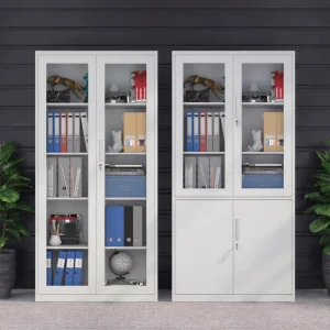 China Modern Light Grey Steel Filing Cabinet with Adjustable Shelves Metal Document Cabinet For Office Furniture
