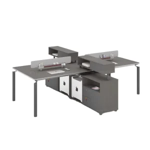 China Quality Grey White 4 Person Desk Office Face to Face 2 Person Workstation Office Furniture Desk